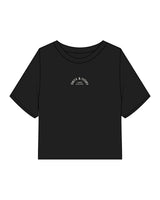 The Heavyweight Crop Tee - Washed Black - Onyx & Ivory - Center Chest Arc Stacked - Printed - Off White