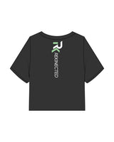 The Heavyweight Crop Tee - Washed Black - REKINECTED - Left Chest & Center Back - Printed - Full Color