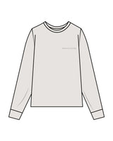 The Mens Heavyweight Long Sleeve - Washed Bone - Athletic Culture - Left Chest & Back Center Stacked -