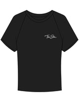 The Micro Rib Baby Tee - Black - The Stu - Left Chest - Printed - White