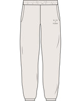 The Womens Sweatpants - Bone - Slo x Form - Left Leg Stacked - Printed - Charcoal Gray