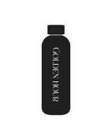 The Water Bottle - Black - Golden Hour Pilates - Vertical Text - Printed - White Matte