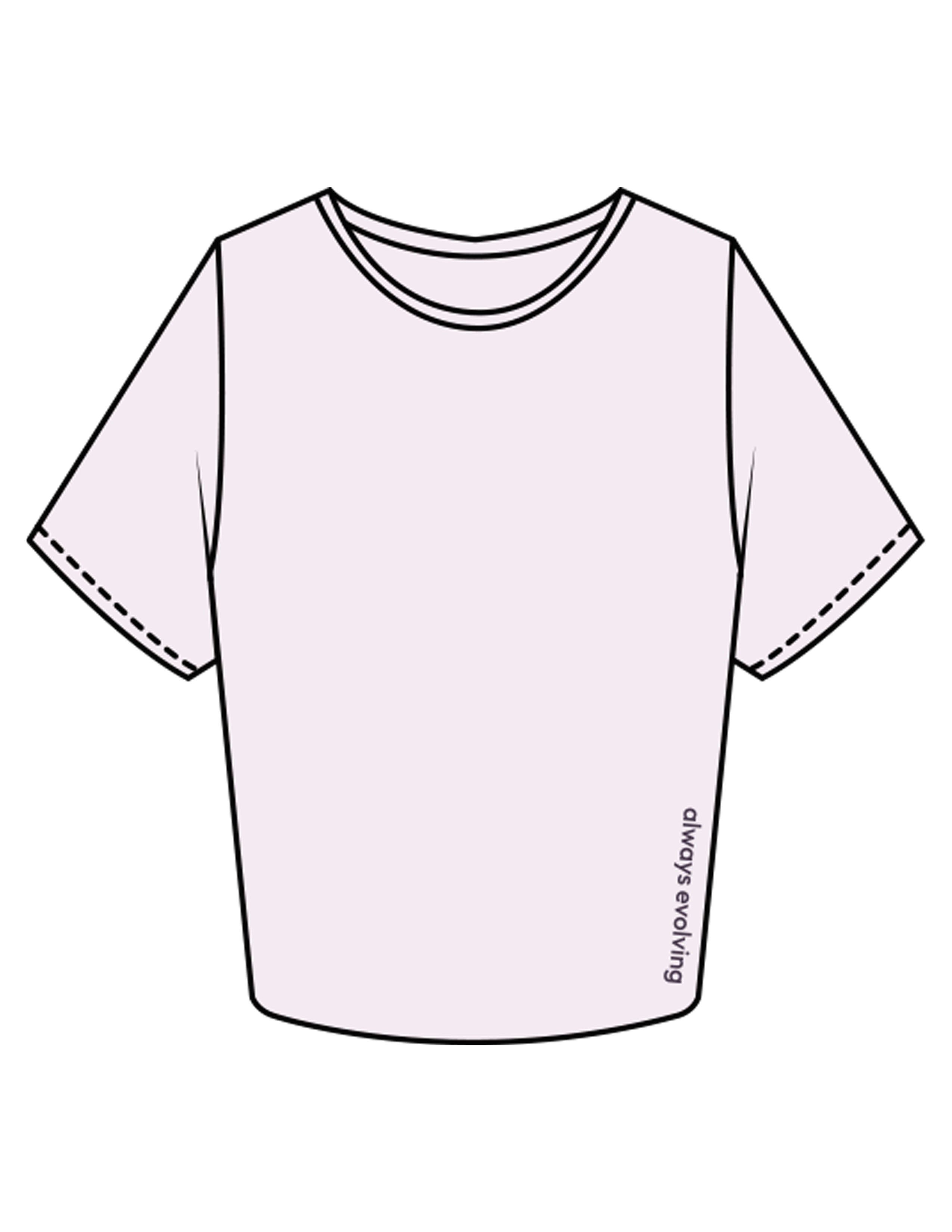 The Crop Tee - Orchid - Drench - Front Lower Left - Printed - Eggplant