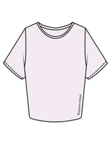 The Crop Tee - Orchid - Drench - Front Lower Left - Printed - Eggplant