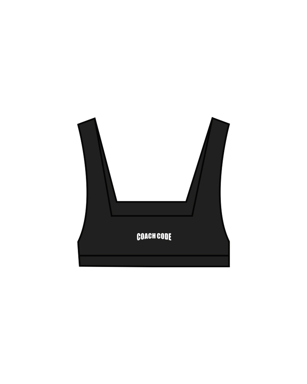 The Box Cut Bra - Black - Coach Code - Back Center - White