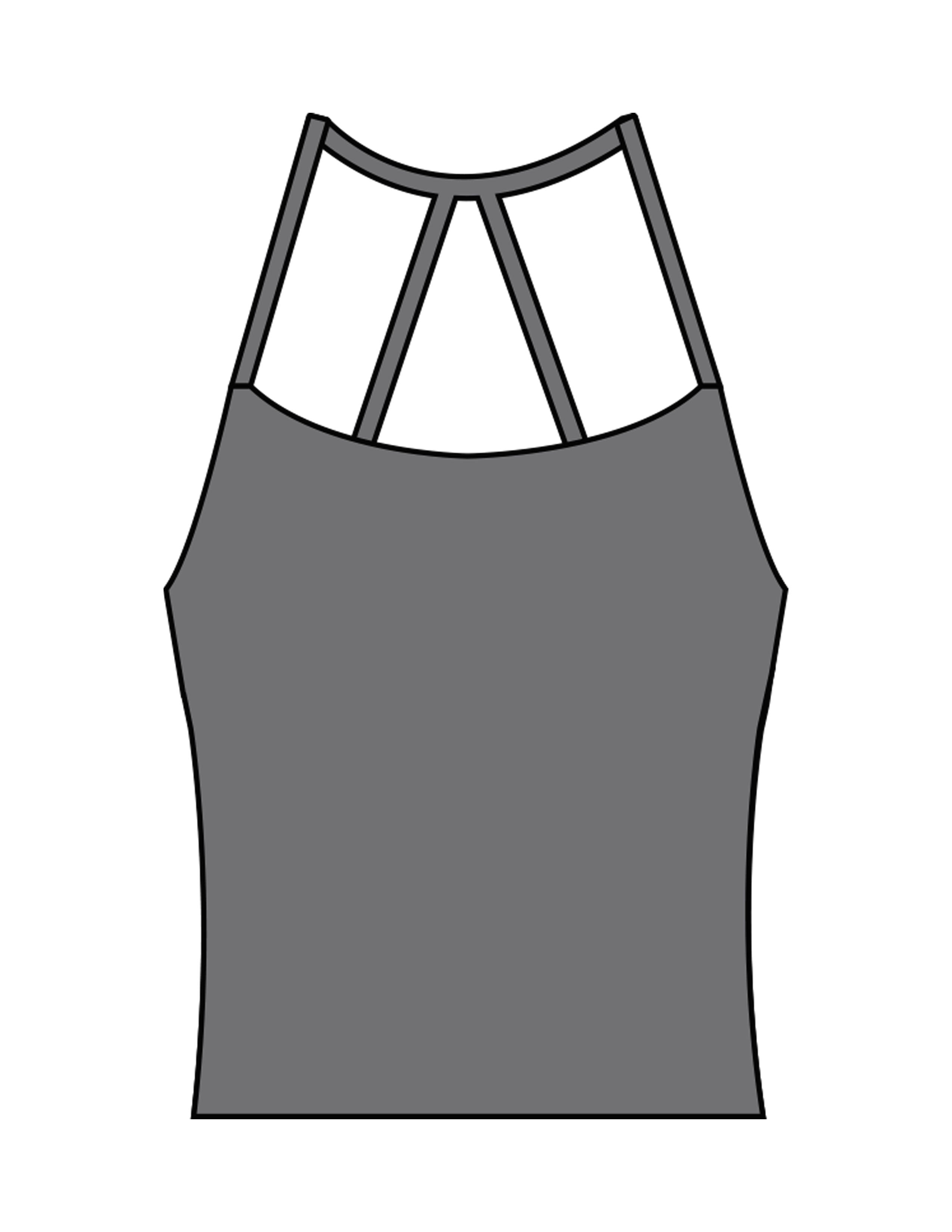 The Womens Sporty Tank - Grey - The Refinery Fitness Studio - Center Back - Printed - White