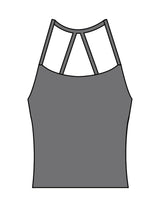 The Womens Sporty Tank - Grey - The Refinery Fitness Studio - Center Back - Printed - White