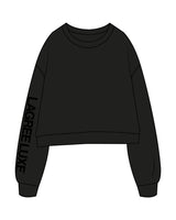 The Studio Crop - Black - Lagree Luxe - Right Sleeve - Printed - Tone on Tone