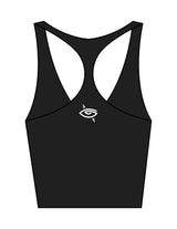The Racer Tank - Black - Higher Ground  - Center Back Eye Icon - Printed - White