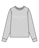 The Mens Long Sleeve - Heather - Core Reform - Center Chest Stacked & Back Left Corner - Printed - White