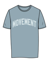 The Womens Tee - Mineral - Movement With Chels - Center Chest Arc - Printed - Light Blue