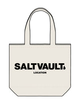 The Zipper Tote Bag - Natural - Saltvault Location - Center Body - Printed - Black