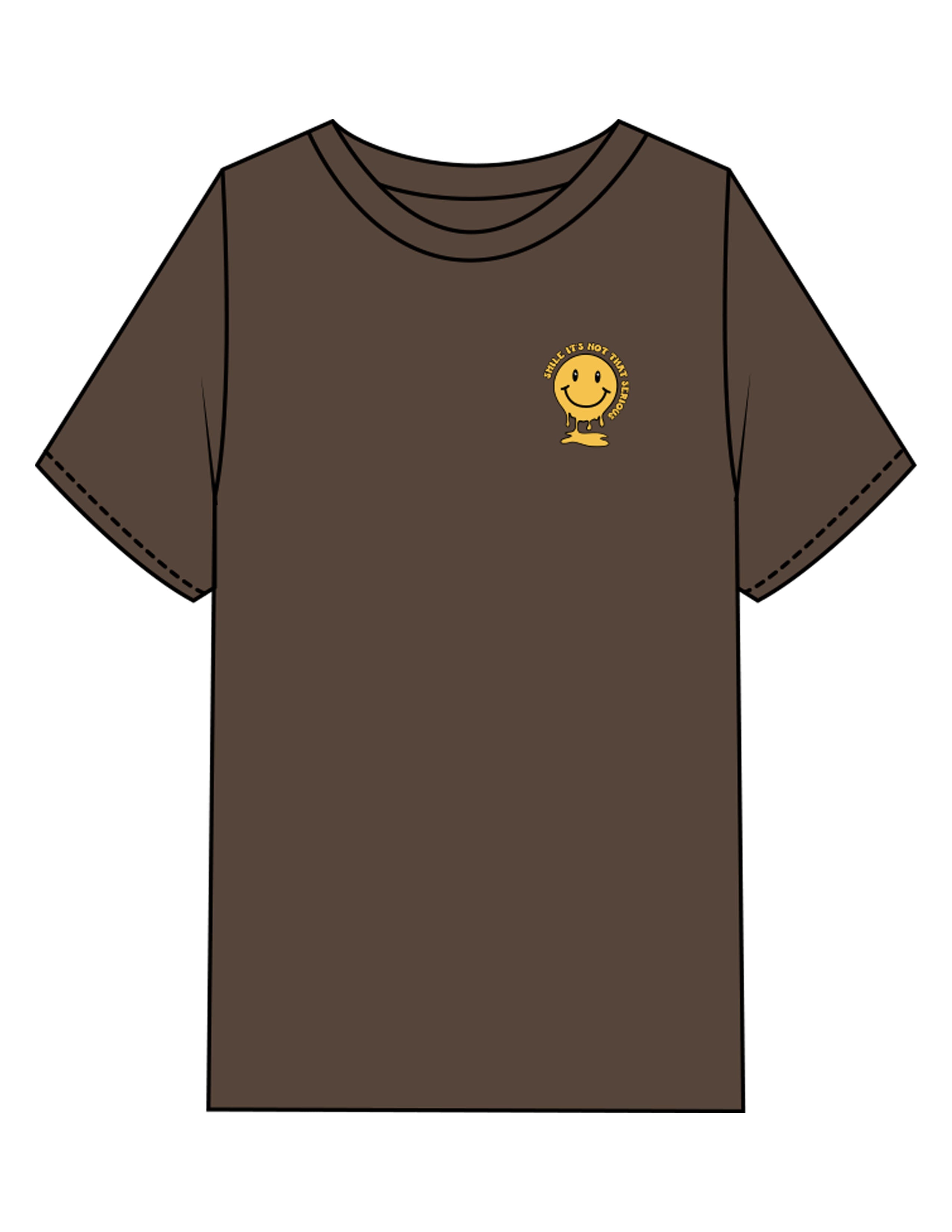 The Mens Heavyweight Tee - Washed Walnut - Try Smile Collective - Left Chest & Back Stacked "SMILE" - Printed - Full Color