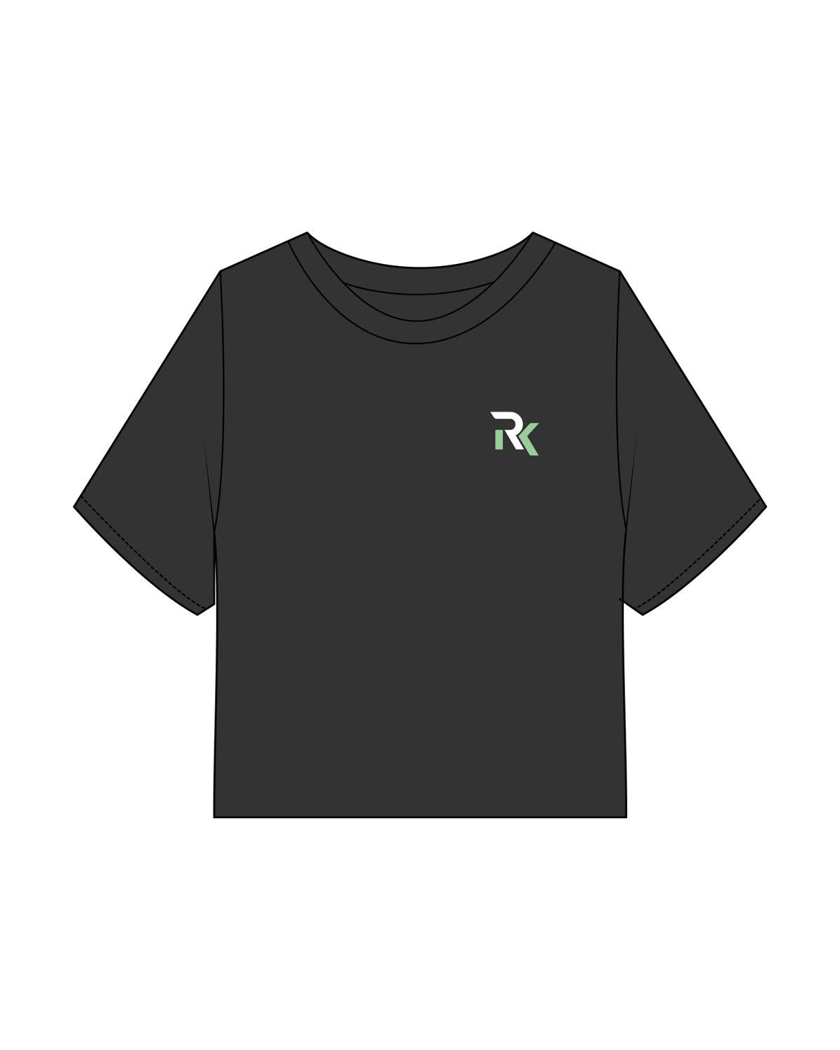 The Heavyweight Crop Tee - Washed Black - REKINECTED - Left Chest & Center Back - Printed - Full Color
