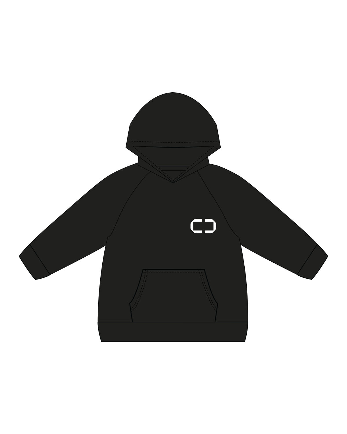 The Kids Zip Hoodie - Black - C2 Financial - Left Chest & Center Back - Printed - White