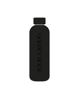 The Water Bottle - Black - Golden Hour Pilates - Vertical Text - Printed - Glossy Tone on Tone