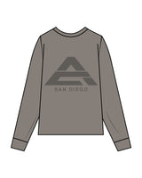 The Mens Heavyweight Long Sleeve - Washed Gray - Athletic Culture - Left Chest & Back Center Stacked - Tone on Tone