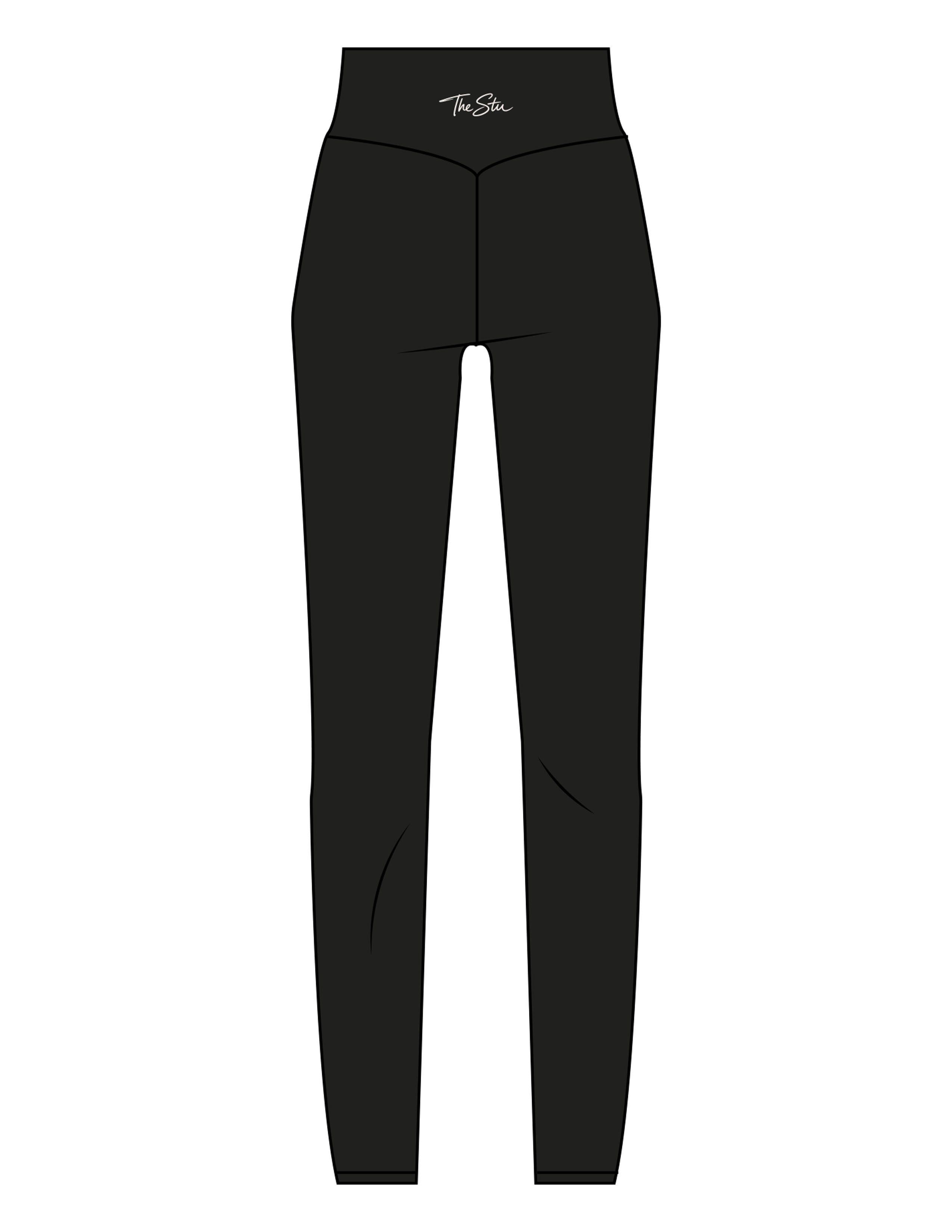 The Basic Legging - Black - The Stu - Back Waistline - Printed - Bone