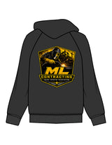 The Mens Hoodie - Washed Black - ML Contracting LLC - Left Chest & Back Image - Printed - Full Color