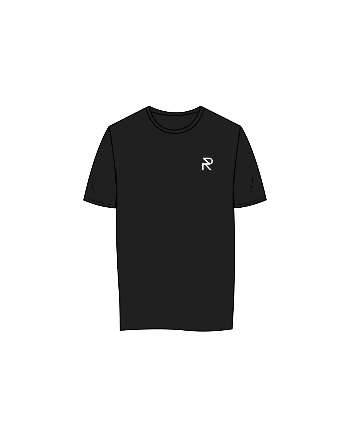 The Womens Tee - Black - Reform Studios - Left Chest & Back Vertical - Printed - White