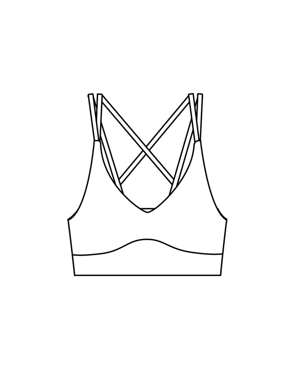 The Strappy Bra - White - Evolve Collective - Center Back - Printed - Black