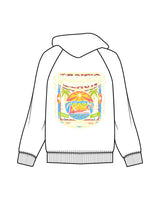 The Mens Hoodie - White - Blenders - Left Chest & Back "PACIFIC BEACH" - Printed - Full Color