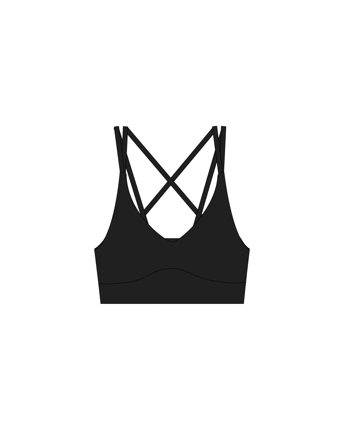 The Strappy Bra - Black - Platinum Pilates - Center Back - Printed - White