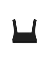 The Box Cut Bra - Black - Coach Code - Back Center - White
