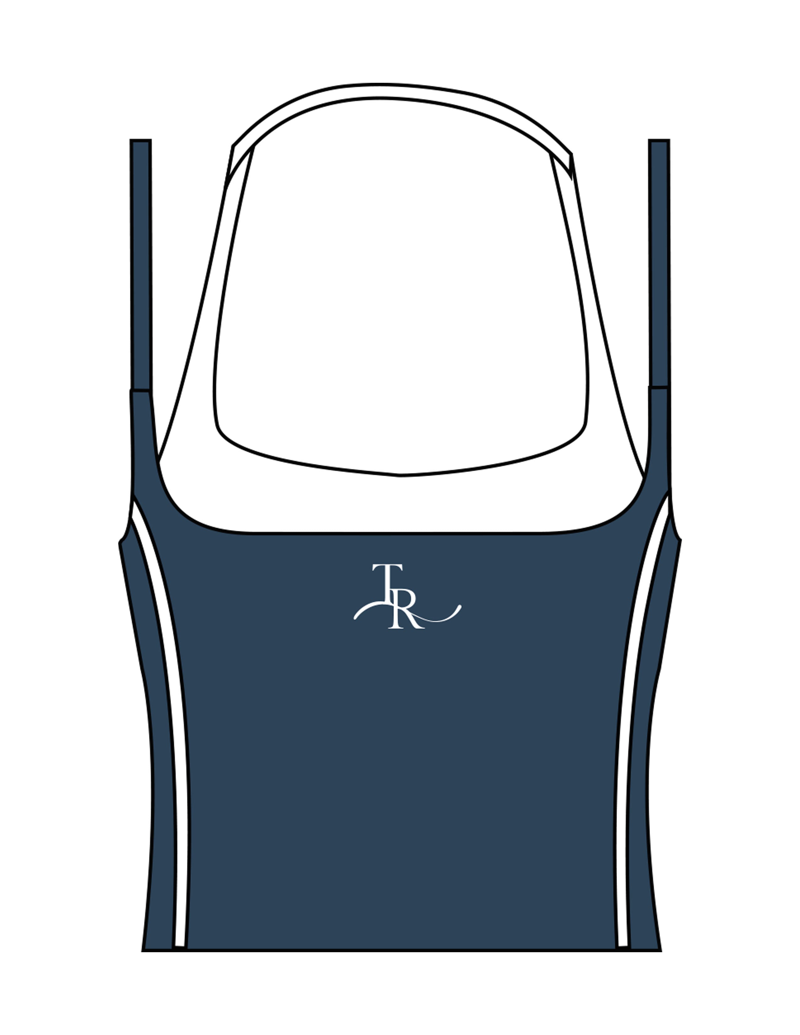 The Piped Tank - Teal - The Refinery Fitness Studio - Center Back - Printed - White