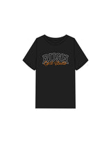 The Mens Heavyweight Tee - Black - Rush Cycle Studio - Center Chest Stacked - Printed - Full Color