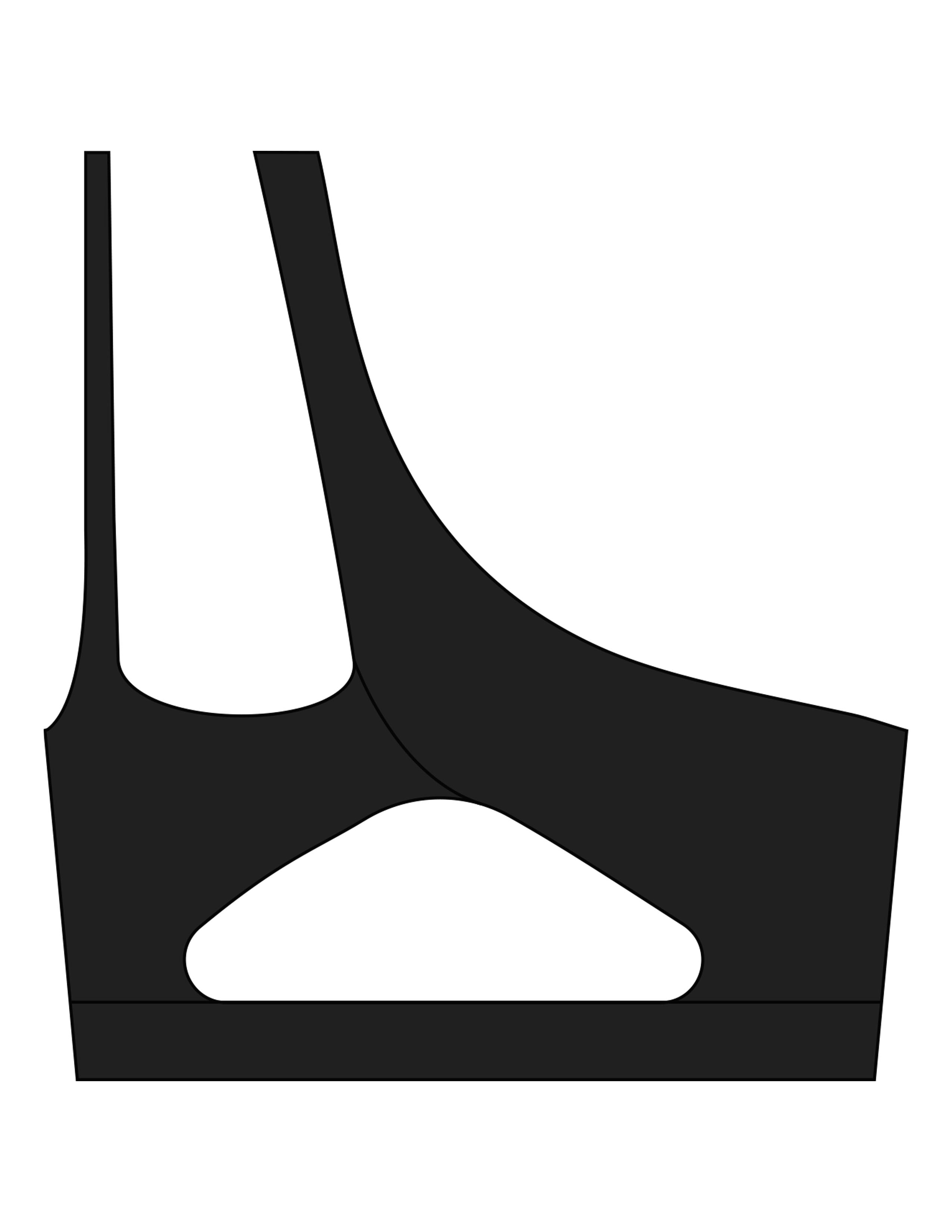 The One Shoulder Bra - Black - Movement Pilates Buffalo - Center Chest - Printed - White