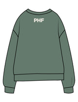 The Midweight Unisex Crewneck - Washed Alpine - Powerhouse Fitness - Full Front & Back Neckline - Printed - Off White