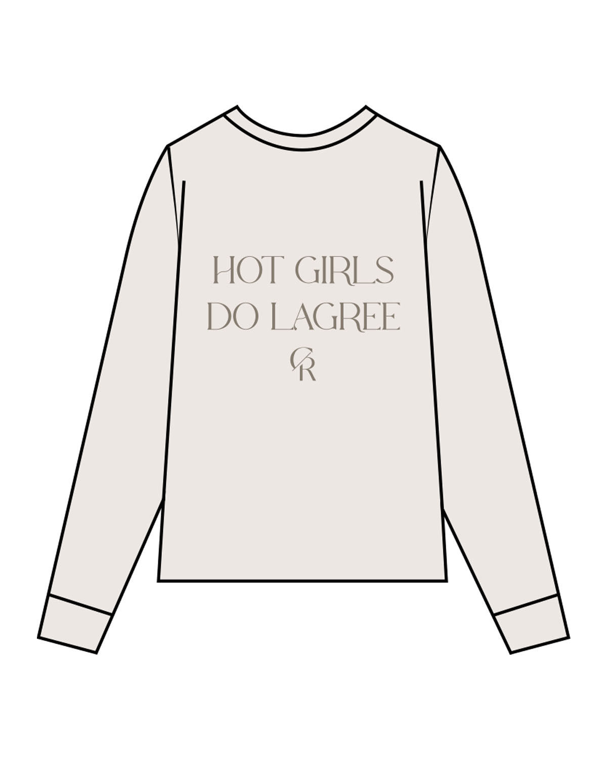 The Mens Long Sleeve - Bone - Core Reform - Center Chest & Back Stacked - Printed - Army