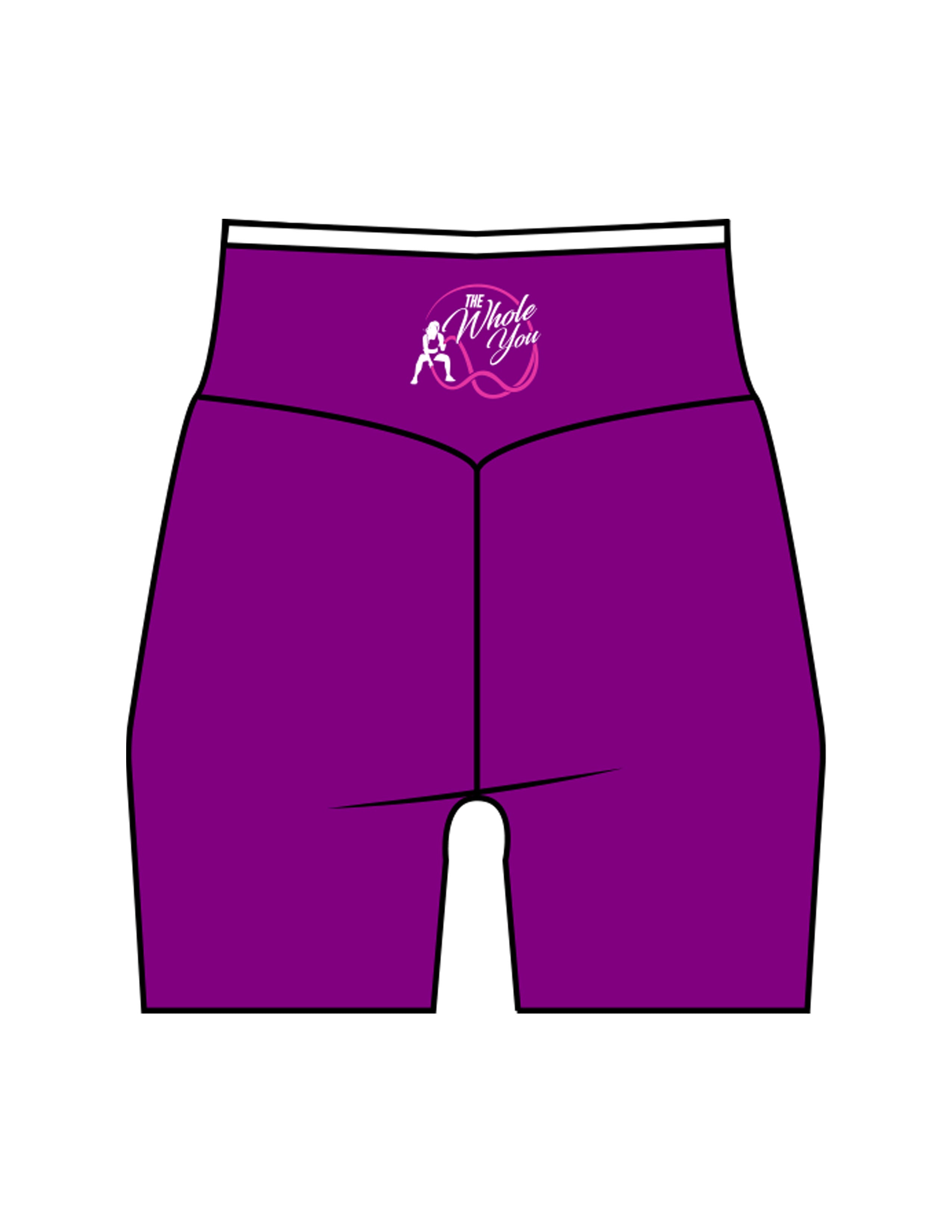 The Piped Crossover Short - Light Purple - The Whole You Wellness - Back Waistline - Printed - Full Color