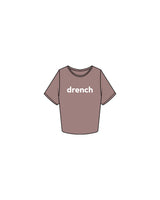 The Crop Tee - Clay - Drench - Center Chest & Neckline - Printed - White