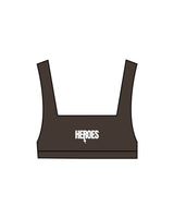 The Box Cut Bra - Cafe - Heroes Fitness - Center Chest - Printed - White