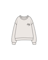 The Womens Crewneck - Bone - The Whole You Wellness - Left Chest & Back Image - Printed - Full Color