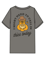 The Mens Heavyweight Tee - Washed Gray - Try Smile Collective - Left Chest & Back Bear - Printed - Full Color