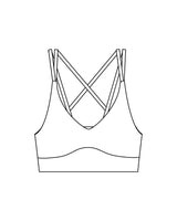 The Strappy Bra - White - Coach Code - Back Center - "Coach Code" - Printed - Black