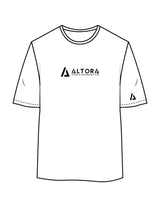 The Womens Oversized Tee - White - ALTORA - Center Chest & Left Sleeve - Printed - Black