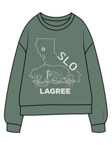 The Midweight Unisex Crewneck - Washed Alpine - Powerhouse Fitness - Full Front & Back Neckline - Printed - Off White