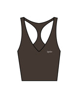 The Racer Tank - Cafe - Ignite Barre & Fitness - Left Chest - Printed - White