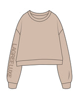 The Studio Crop - Taupe - Lagree Luxe - Right Sleeve - Printed - Tone on Tone