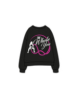 The Womens Crewneck - Black - The Whole You Wellness - Left Chest & Back Image - Printed - Full Color