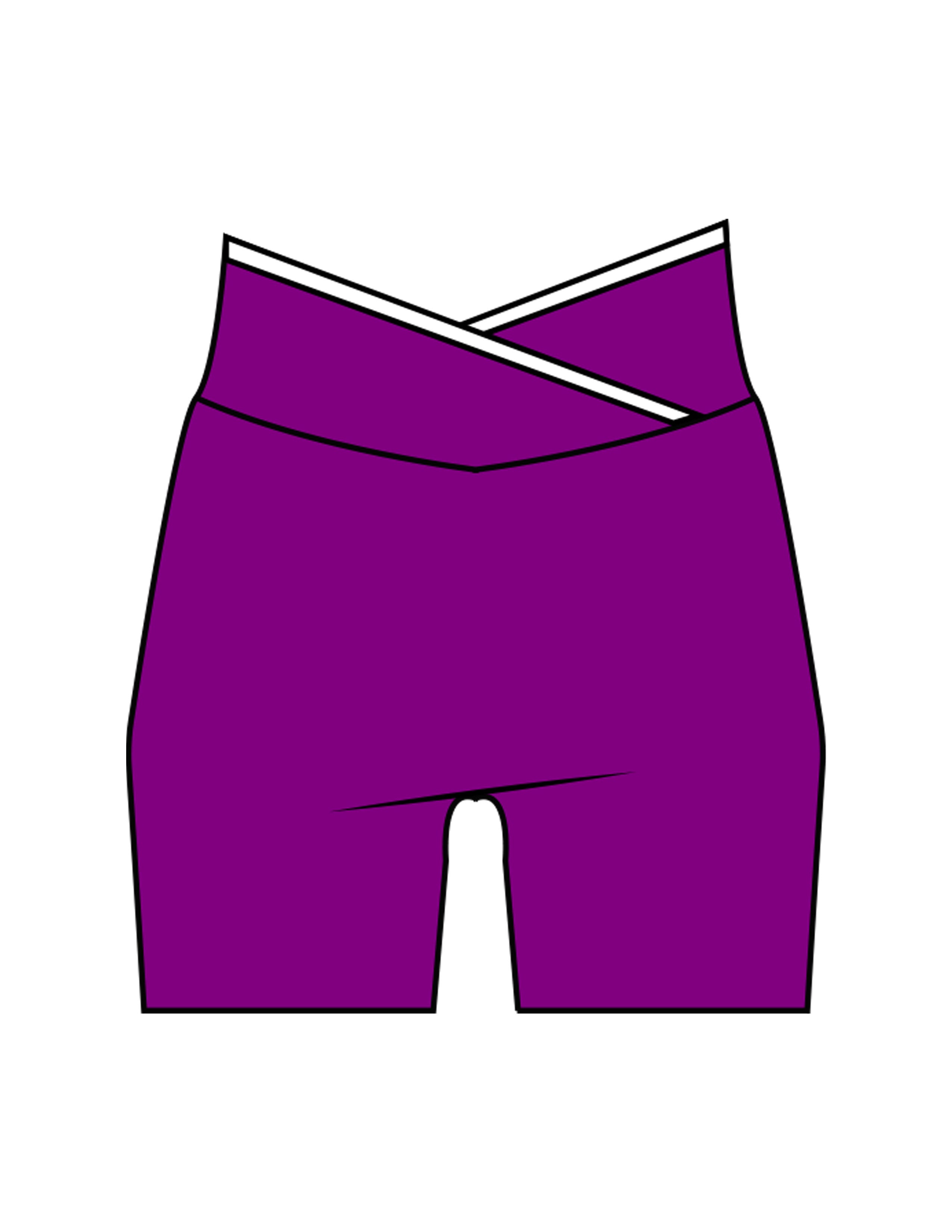 The Piped Crossover Short - Light Purple - The Whole You Wellness - Back Waistline - Printed - Full Color