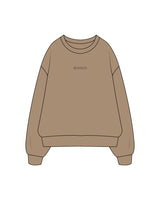 The Mens Crewneck - Sand - Drench - Center Chest - Embroidered - Tone on Tone