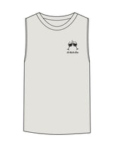 The Womens Heavyweight Tank - Washed Bone - Powerhouse Fitness - Left Chest & Back Stacked - Printed - Black