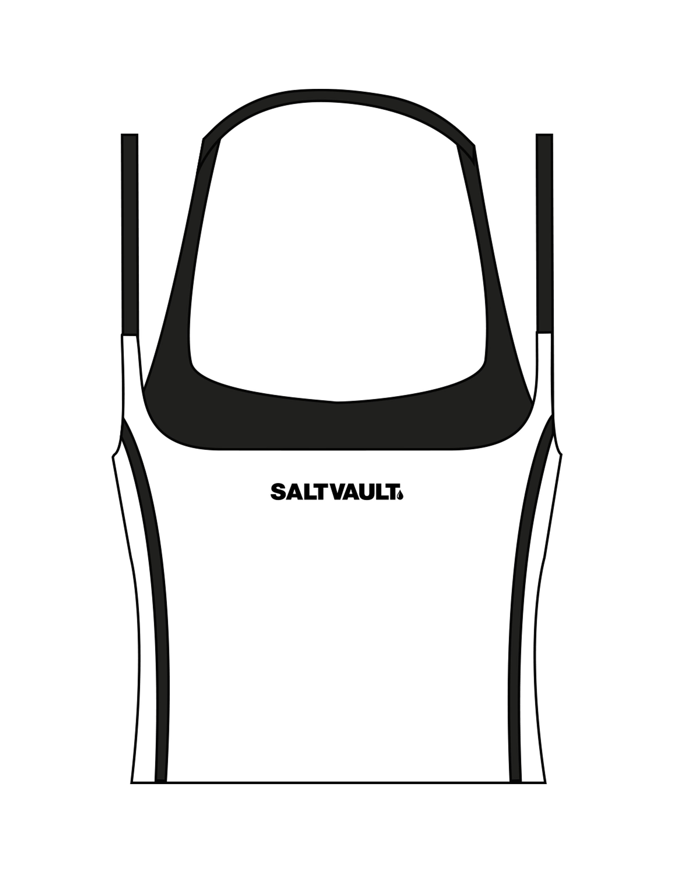 The Piped Tank - White - Saltvault Location - Center Chest & Center Back - Printed - Black