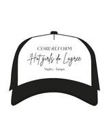 THE FOAM TRUCKER HAT - White / Black - CORE REFORM - "Hot Girls" Center Crown Logo - Printed -  Black