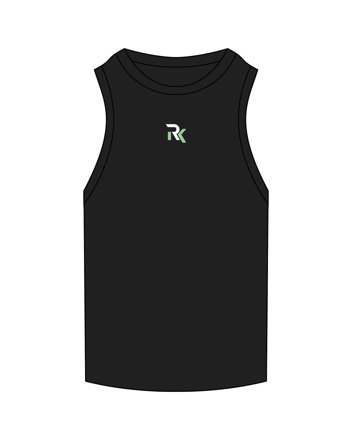 The Mens Ribbed Tank - Black - REKINECTED - Center Chest - Embroidered - Full Color
